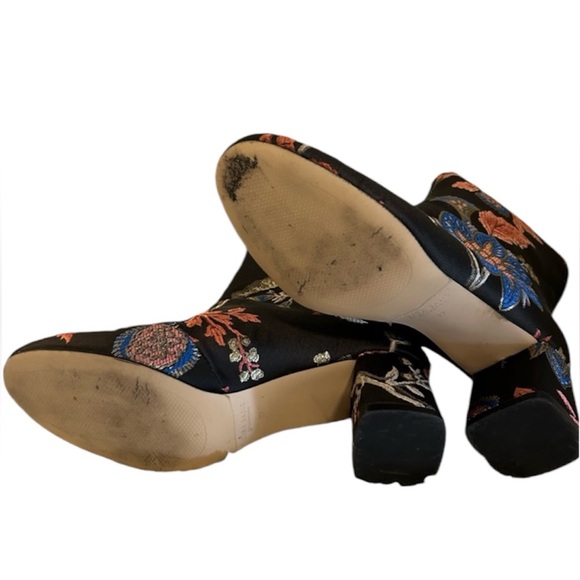 Zara Metallic Floral Ankle Boots - Picture 6 of 8